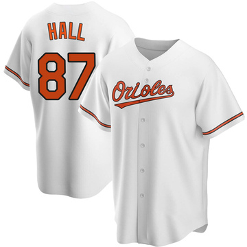 Replica Adam Hall Men's Baltimore Orioles White Home Jersey