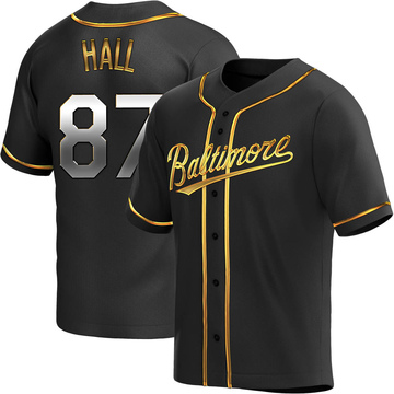 Replica Adam Hall Youth Baltimore Orioles Black Golden Alternate Jersey