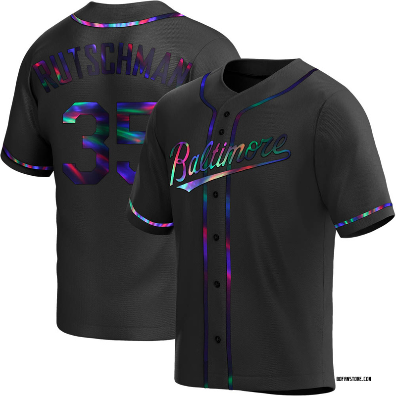 Replica Adley Rutschman Men's Baltimore Orioles Black Holographic Alternate Jersey