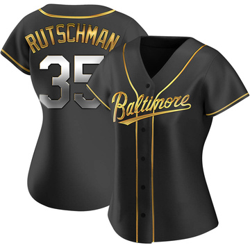 Replica Adley Rutschman Women's Baltimore Orioles Black Golden Alternate Jersey