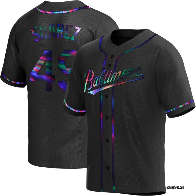 Replica Albert Suarez Men's Baltimore Orioles Black Holographic Alternate Jersey