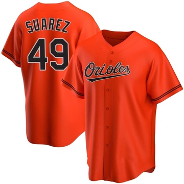 Replica Albert Suarez Men's Baltimore Orioles Orange Alternate Jersey
