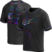 Replica Alexander Wells Men's Baltimore Orioles Black Holographic Alternate Jersey