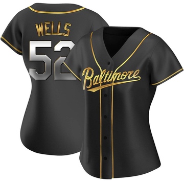 Replica Alexander Wells Women's Baltimore Orioles Black Golden Alternate Jersey