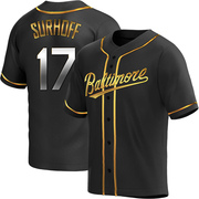 Replica Bj Surhoff Men's Baltimore Orioles Black Golden Alternate Jersey