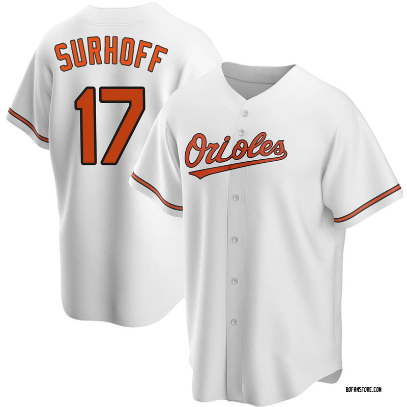 Replica Bj Surhoff Men's Baltimore Orioles White Home Jersey
