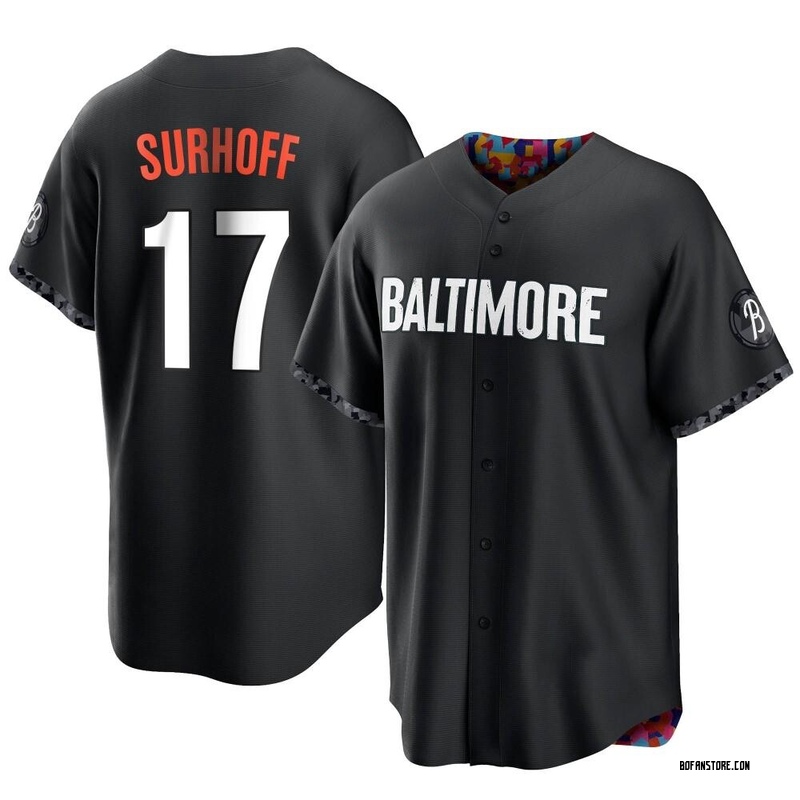Replica Bj Surhoff Youth Baltimore Orioles Black 2023 City Connect Jersey