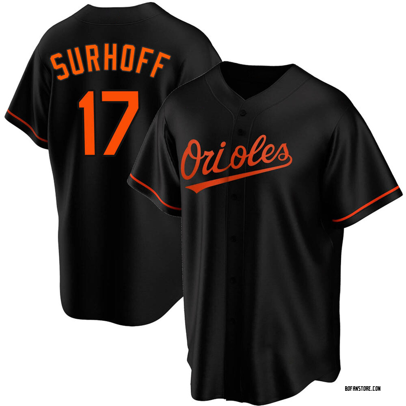 Replica Bj Surhoff Youth Baltimore Orioles Black Alternate Jersey