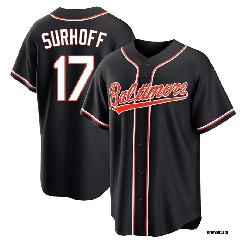 Replica Bj Surhoff Youth Baltimore Orioles Black Fashion Out Jersey