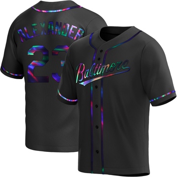 Replica Blaze Alexander Men's Baltimore Orioles Black Holographic Alternate Jersey