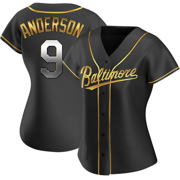 Replica Brady Anderson Women's Baltimore Orioles Black Golden Alternate Jersey