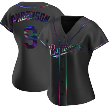 Replica Brady Anderson Women's Baltimore Orioles Black Holographic Alternate Jersey