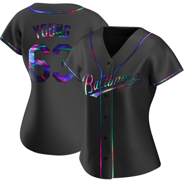 Replica Brandon Young Women's Baltimore Orioles Black Holographic Alternate Jersey