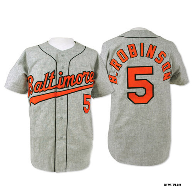 Replica Brooks Robinson Men's Baltimore Orioles Grey Throwback Jersey