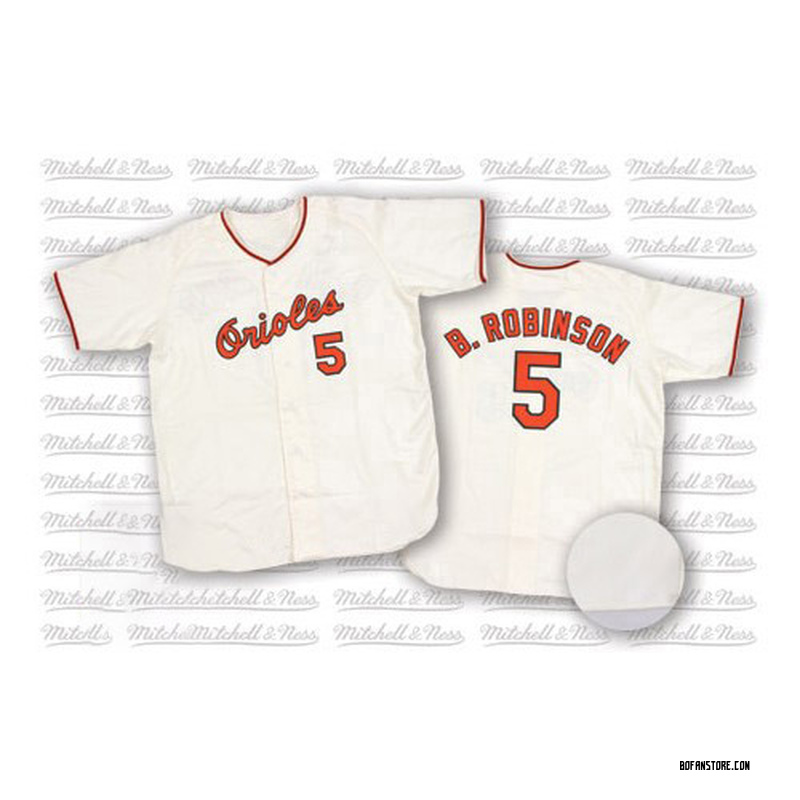 Replica Brooks Robinson Men's Baltimore Orioles White Throwback Jersey