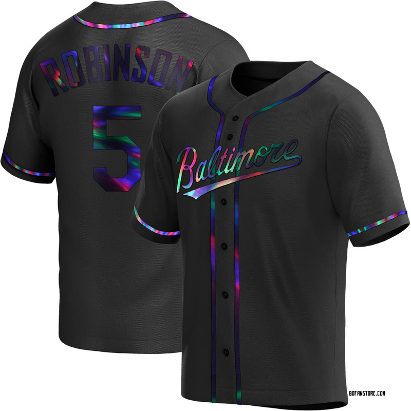 Replica Brooks Robinson Youth Baltimore Orioles Black Holographic Alternate Jersey