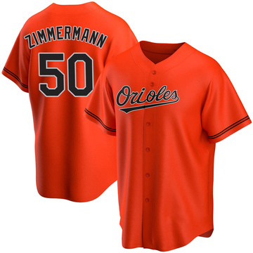 Replica Bruce Zimmermann Men's Baltimore Orioles Orange Alternate Jersey