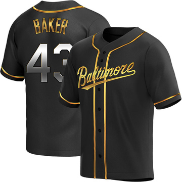 Replica Bryan Baker Men's Baltimore Orioles Black Golden Alternate Jersey
