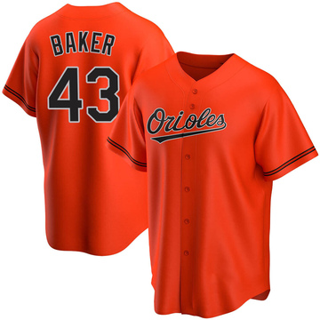 Replica Bryan Baker Men's Baltimore Orioles Orange Alternate Jersey