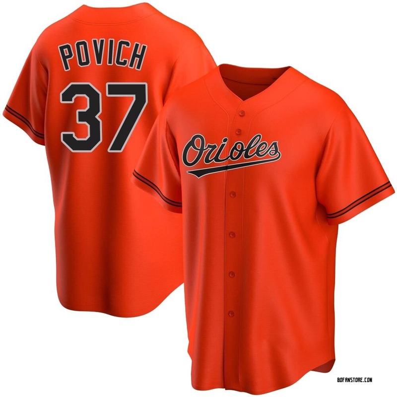Replica Cade Povich Youth Baltimore Orioles Orange Alternate Jersey