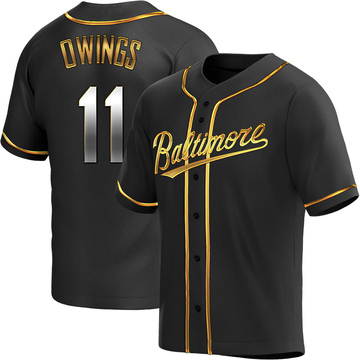 Replica Chris Owings Men's Baltimore Orioles Black Golden Alternate Jersey