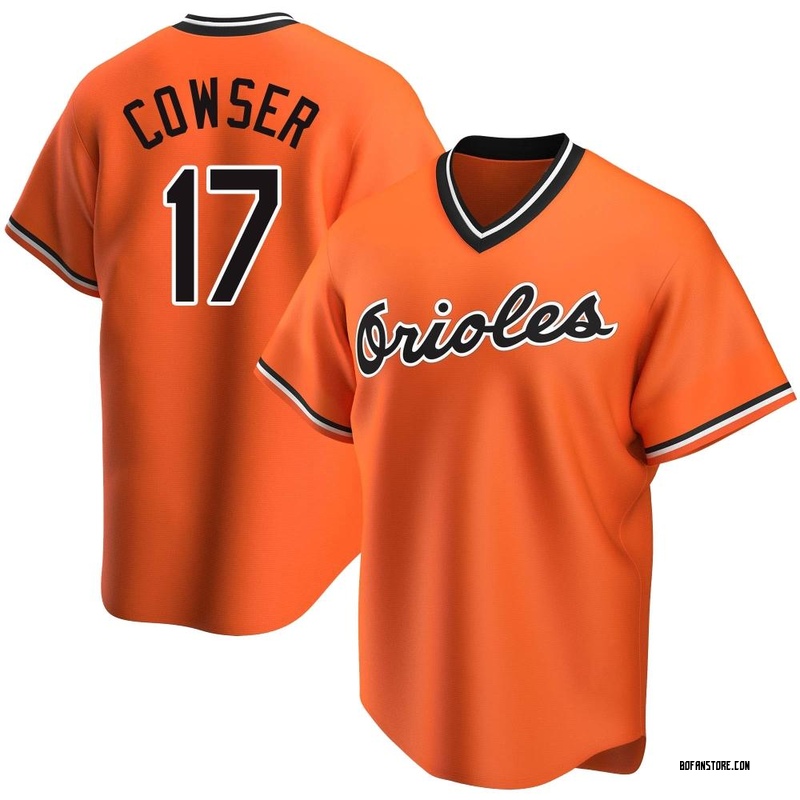 Replica Colton Cowser Youth Baltimore Orioles Orange Alternate Cooperstown Collection Jersey