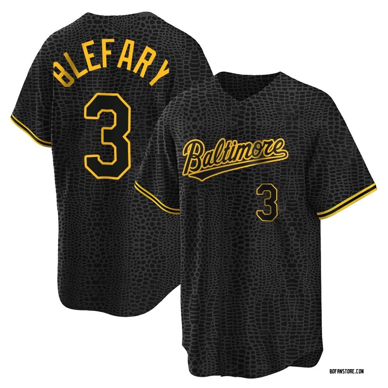 Replica Curt Blefary Youth Baltimore Orioles Black Snake Skin City Jersey