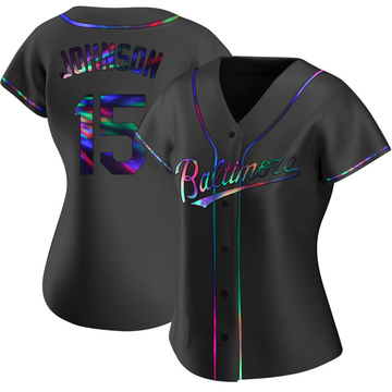 Replica Davey Johnson Women's Baltimore Orioles Black Holographic Alternate Jersey