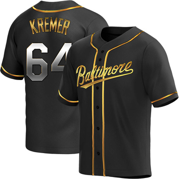 Replica Dean Kremer Men's Baltimore Orioles Black Golden Alternate Jersey