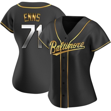 Replica Dietrich Enns Women's Baltimore Orioles Black Golden Alternate Jersey