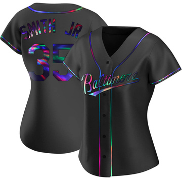 Replica Dwight Smith Jr. Women's Baltimore Orioles Black Holographic Alternate Jersey