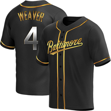 Replica Earl Weaver Men's Baltimore Orioles Black Golden Alternate Jersey