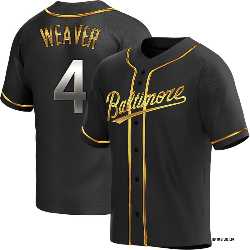 Replica Earl Weaver Men's Baltimore Orioles Black Golden Alternate Jersey