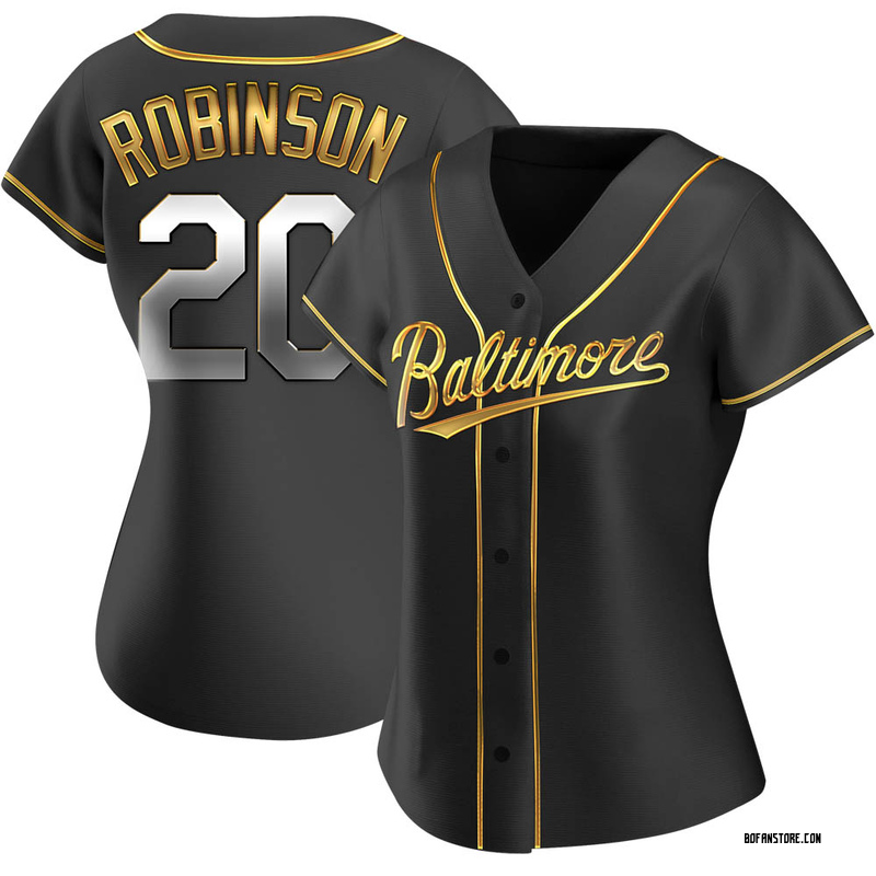 Replica Frank Robinson Women's Baltimore Orioles Black Golden Alternate Jersey