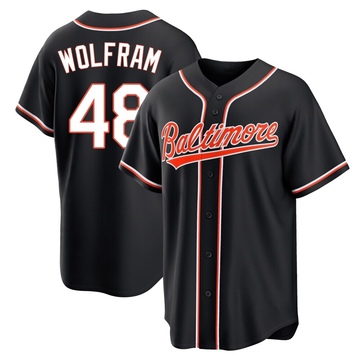 Replica Grant Wolfram Youth Baltimore Orioles Black Fashion Out Jersey