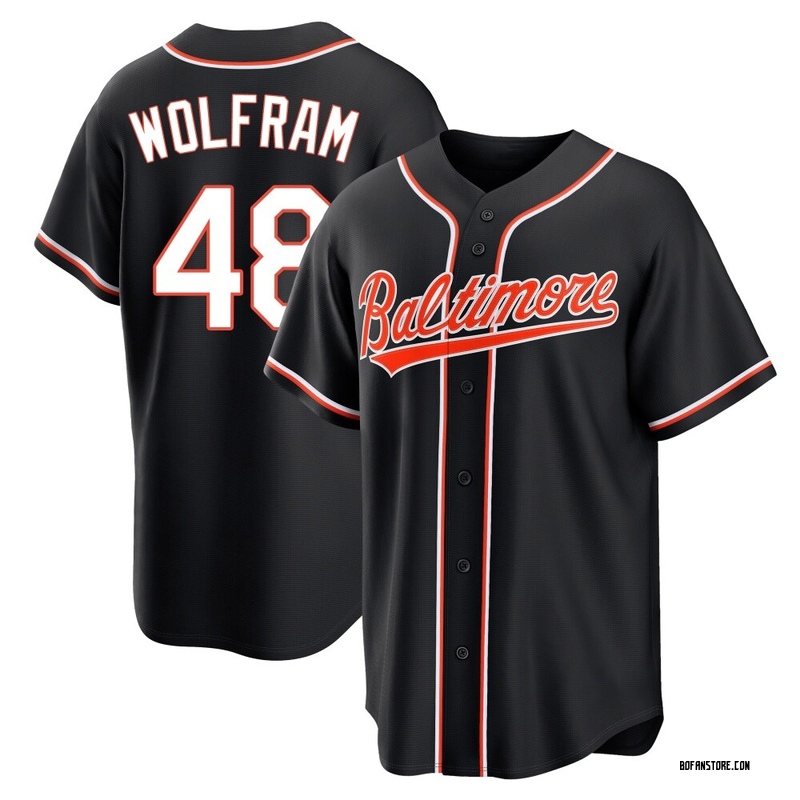 Replica Grant Wolfram Youth Baltimore Orioles Black Fashion Out Jersey