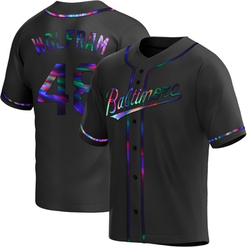 Replica Grant Wolfram Youth Baltimore Orioles Black Holographic Alternate Jersey