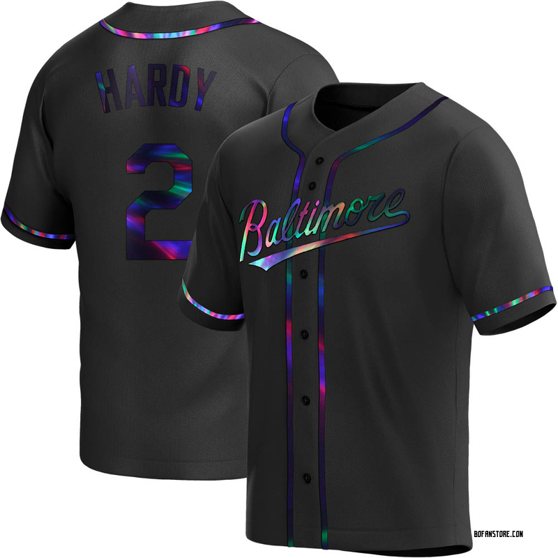 Replica J.J. Hardy Men's Baltimore Orioles Black Holographic Alternate Jersey