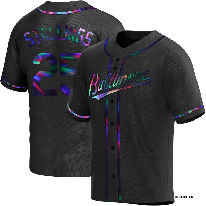 Replica Jacob Stallings Men's Baltimore Orioles Black Holographic Alternate Jersey