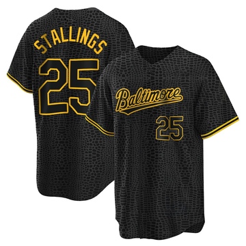 Replica Jacob Stallings Youth Baltimore Orioles Black Snake Skin City Jersey