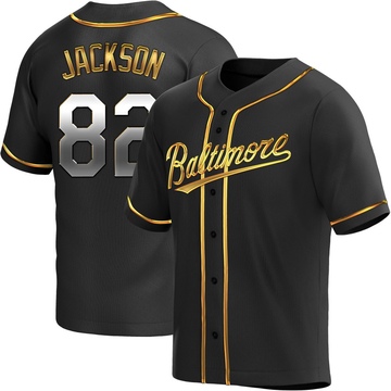 Replica Jeremiah Jackson Men's Baltimore Orioles Black Golden Alternate Jersey