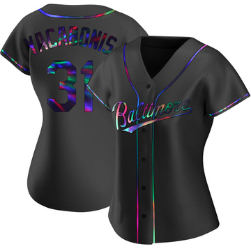 Replica Jimmy Yacabonis Women's Baltimore Orioles Black Holographic Alternate Jersey
