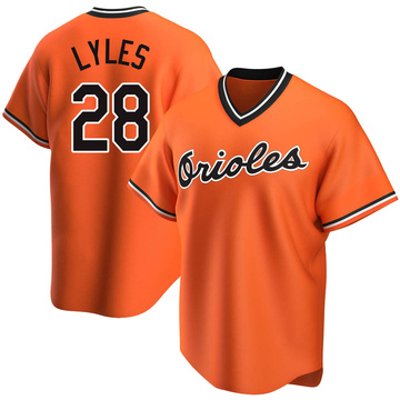 Replica Jordan Lyles Men's Baltimore Orioles Orange Alternate Cooperstown Collection Jersey