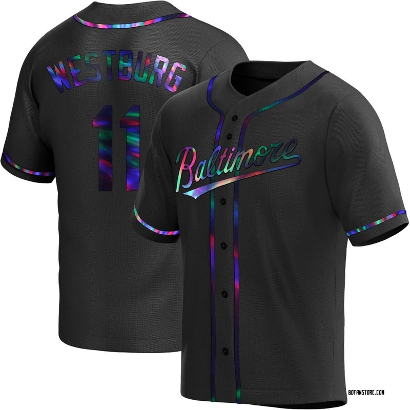 Replica Jordan Westburg Men's Baltimore Orioles Black Holographic Alternate Jersey