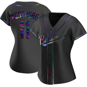 Replica Jordan Westburg Women's Baltimore Orioles Black Holographic Alternate Jersey