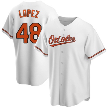 Replica Jorge Lopez Youth Baltimore Orioles White Home Jersey