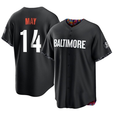 Replica Lee May Youth Baltimore Orioles Black 2023 City Connect Jersey