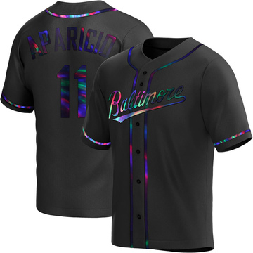 Replica Luis Aparicio Youth Baltimore Orioles Black Holographic Alternate Jersey