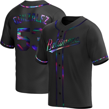 Replica Luis Gonzalez Youth Baltimore Orioles Black Holographic Alternate Jersey