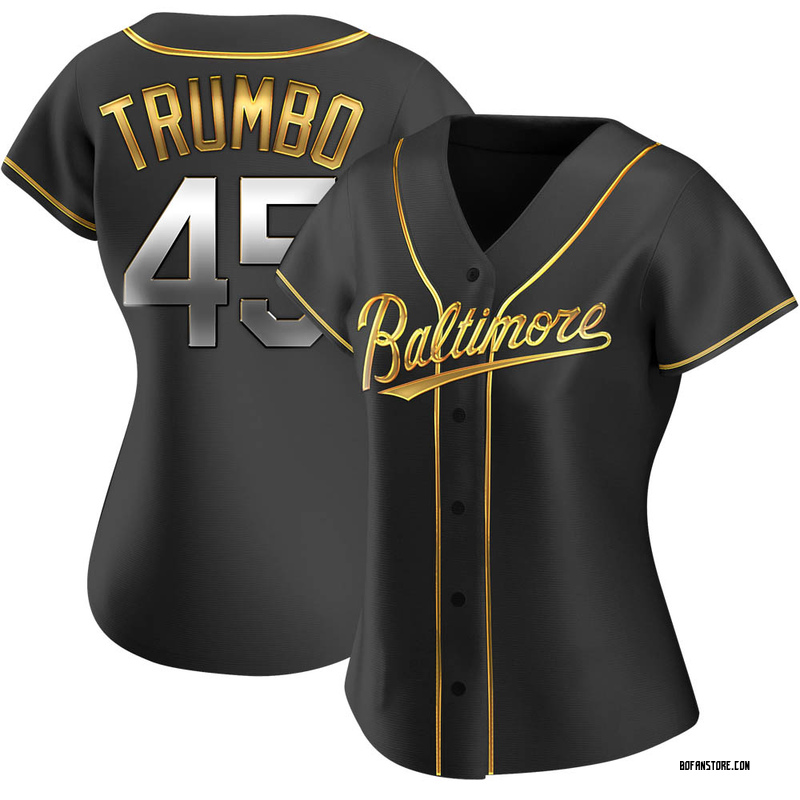 Replica Mark Trumbo Women's Baltimore Orioles Black Golden Alternate Jersey